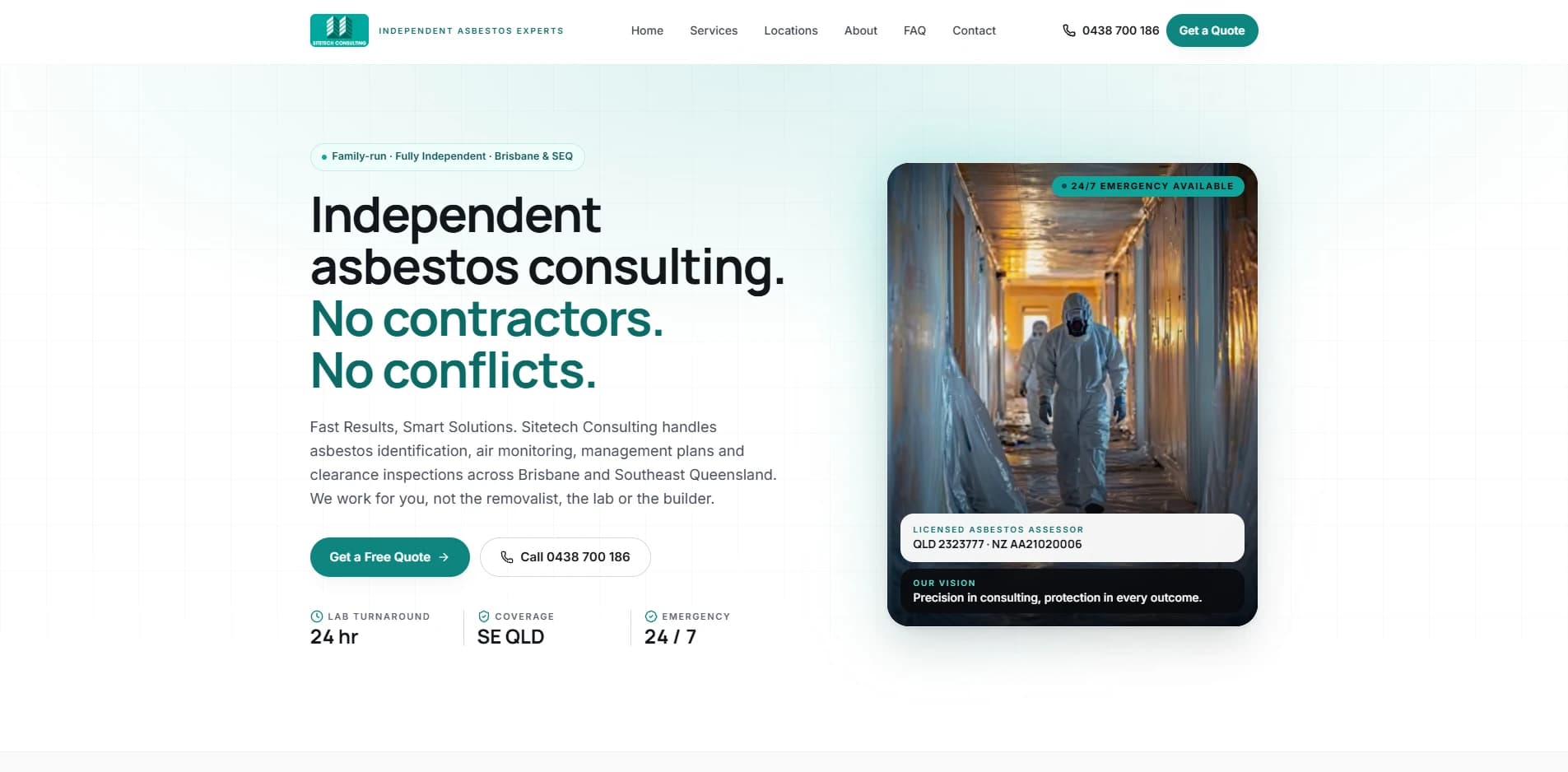 Site Tech Consulting website on a laptop
